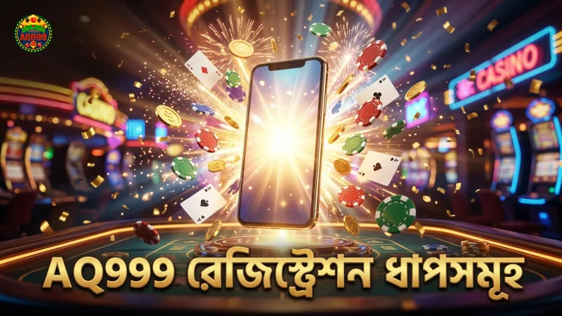 AQ999 রেজিস্ট্রেশন ধাপে মোবাইল এবং ডেস্কটপ স্ক্রিনশট