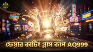 স্বচ্ছ গ্লাস কাপের নিচে ফেয়ার কাটিং প্রক্রিয়ার দৃশ্য