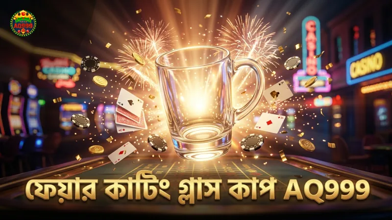 স্বচ্ছ গ্লাস কাপের নিচে ফেয়ার কাটিং প্রক্রিয়ার দৃশ্য